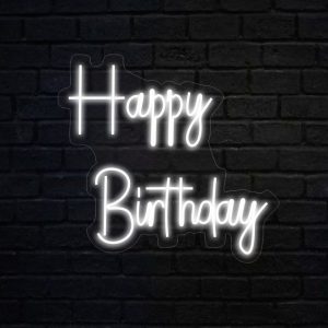 LUMINÁRIA PAINEL NEON LED- HAPPY BIRTHDAY - 55x52